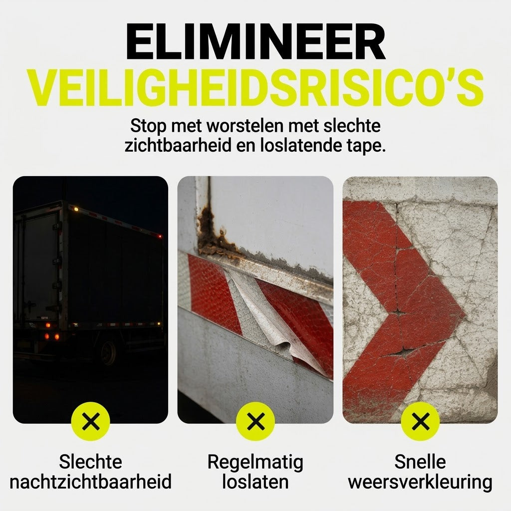 Waterdichte zelfklevende reflecterende pijltape 5 meter