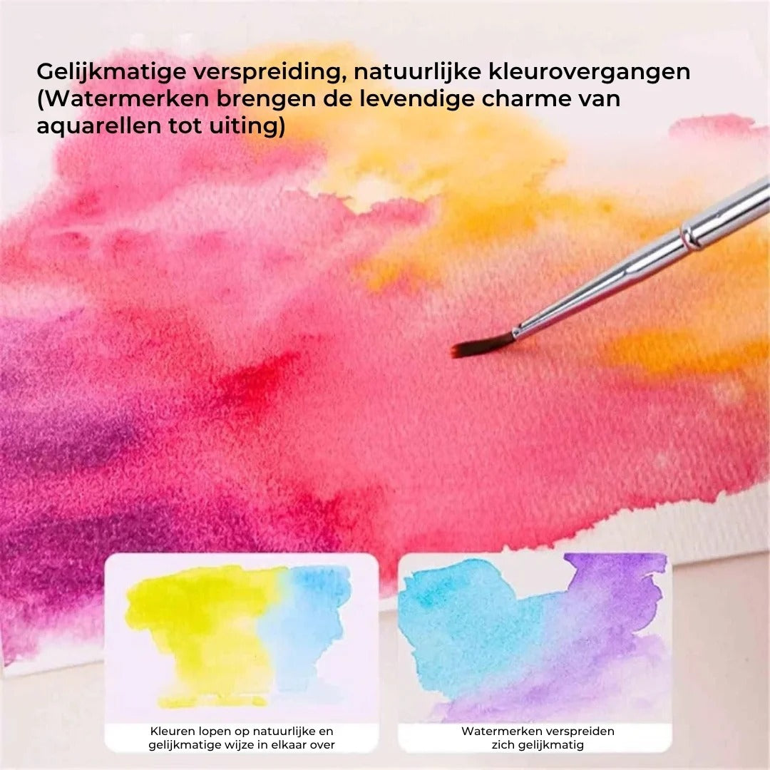 Ultracompacte aquarelset 16 kleuren