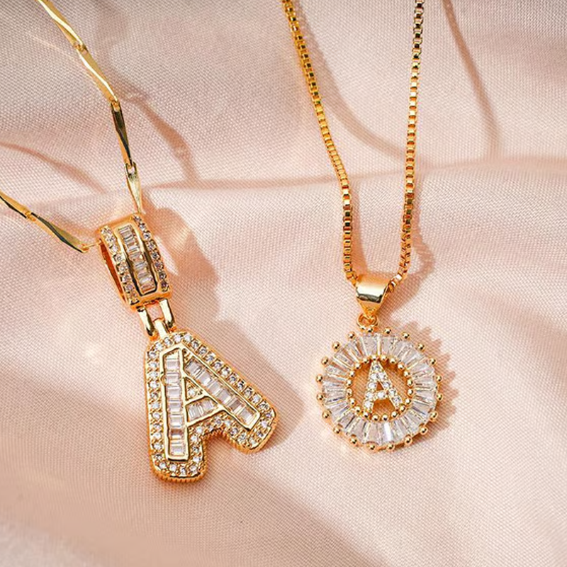 Gouden alfabet hanger ketting