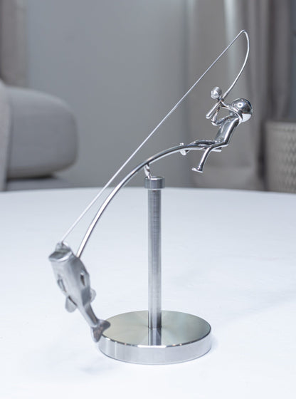 Balanssculptuur van de Visser