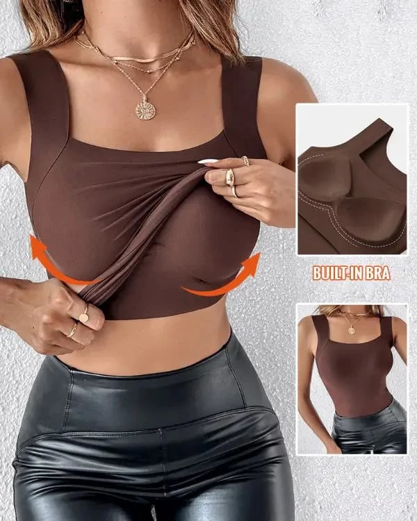Thermische Tanktop met Ingebouwde BH (U-Hals)