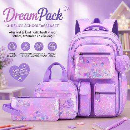 DreamPack 3 delige schoolset met glinsterende details