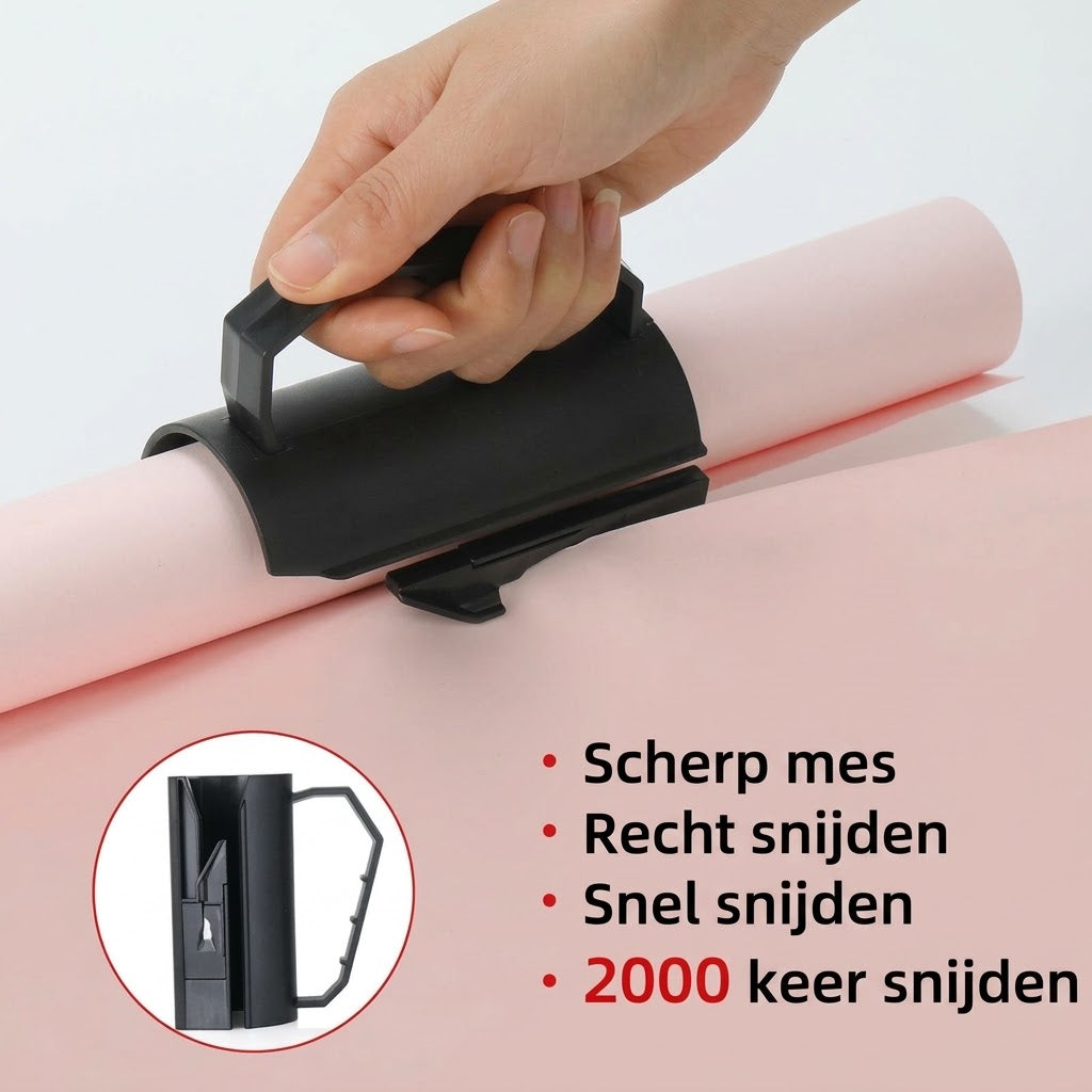 2 in 1 cadeaupapiersnijder met plakbanddispenser