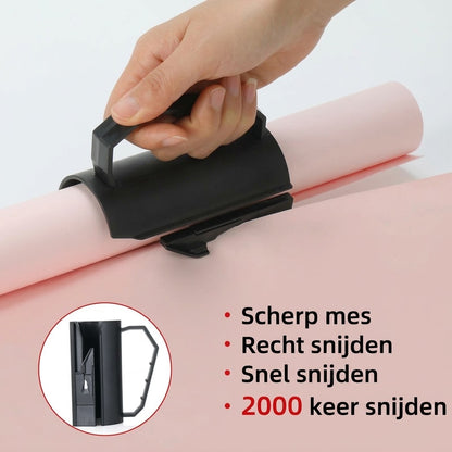 2 in 1 cadeaupapiersnijder met plakbanddispenser