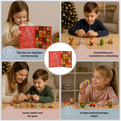Kerst adventskalender met bouwblokken