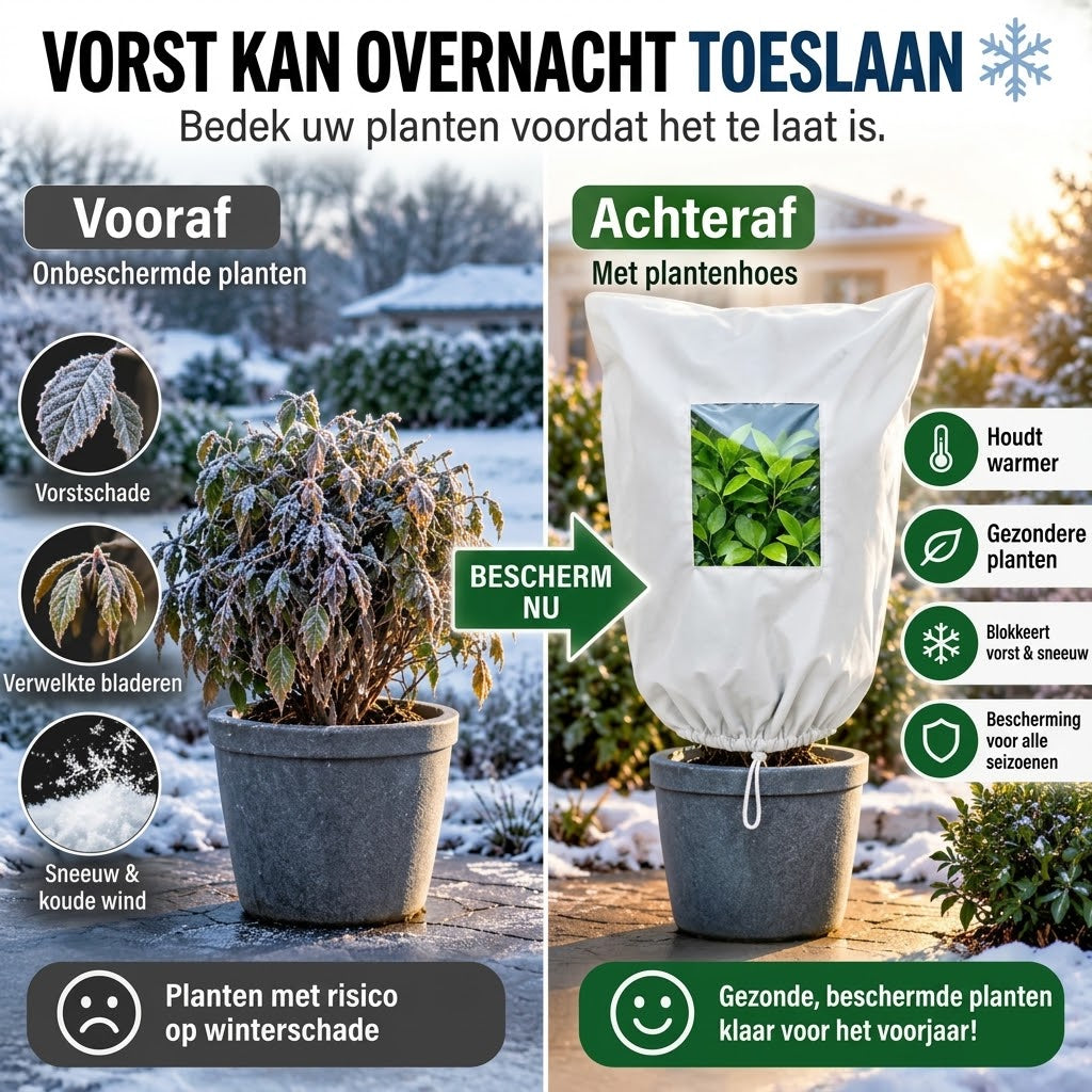 Ademende herbruikbare vorstbeschermhoes voor planten