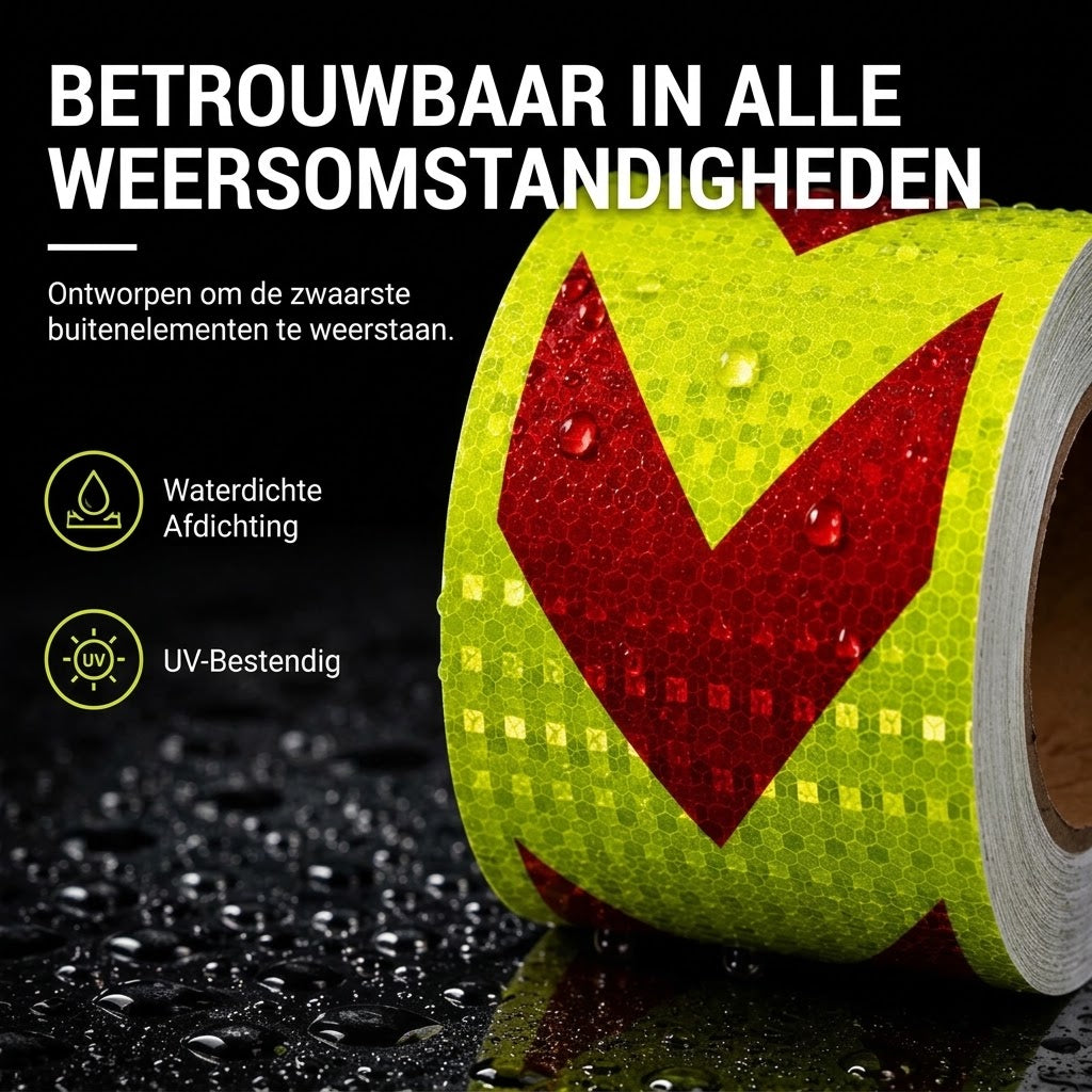Waterdichte zelfklevende reflecterende pijltape 5 meter