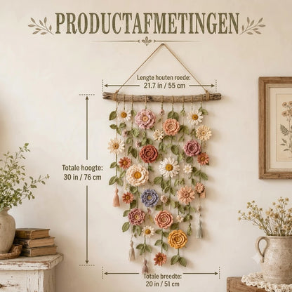 Wanddecoratie met Gehaakte Bloemen
