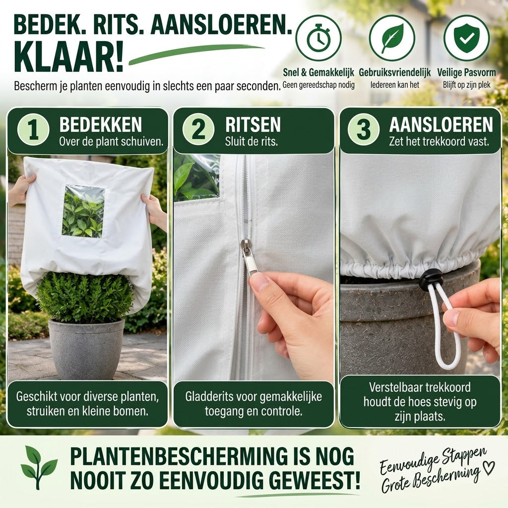 Ademende herbruikbare vorstbeschermhoes voor planten