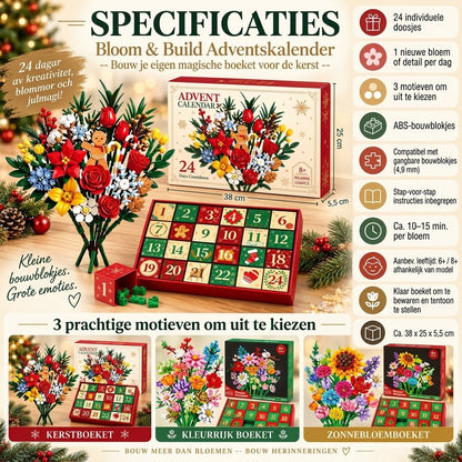 Bloemenboeket bouwset adventskalender voor kerst