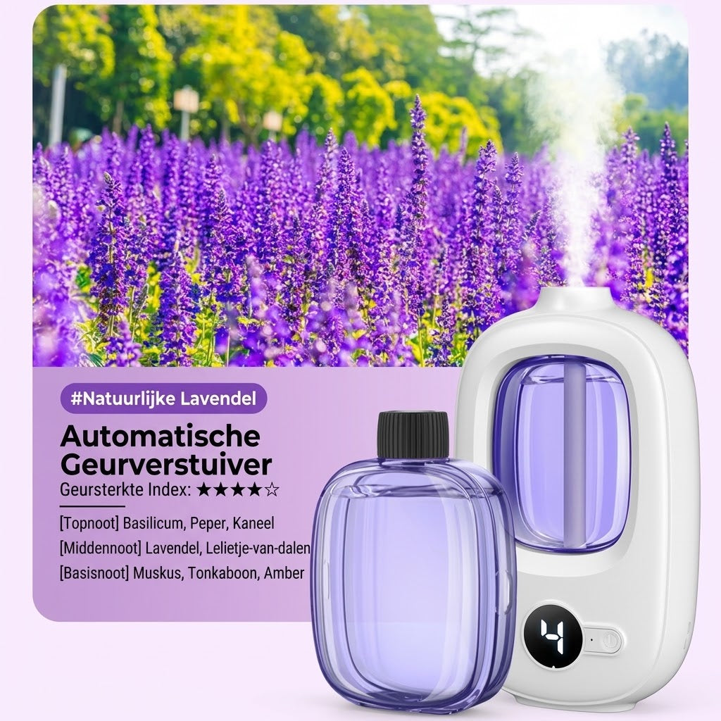 Automatische aromadiffuser voor frisse ruimtes