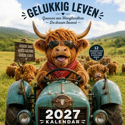 Grappige Schotse hooglander wandkalender 2027 A4
