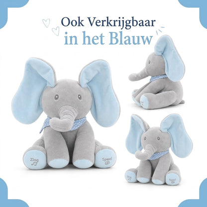 Kiekeboe olifantenknuffel met muziek