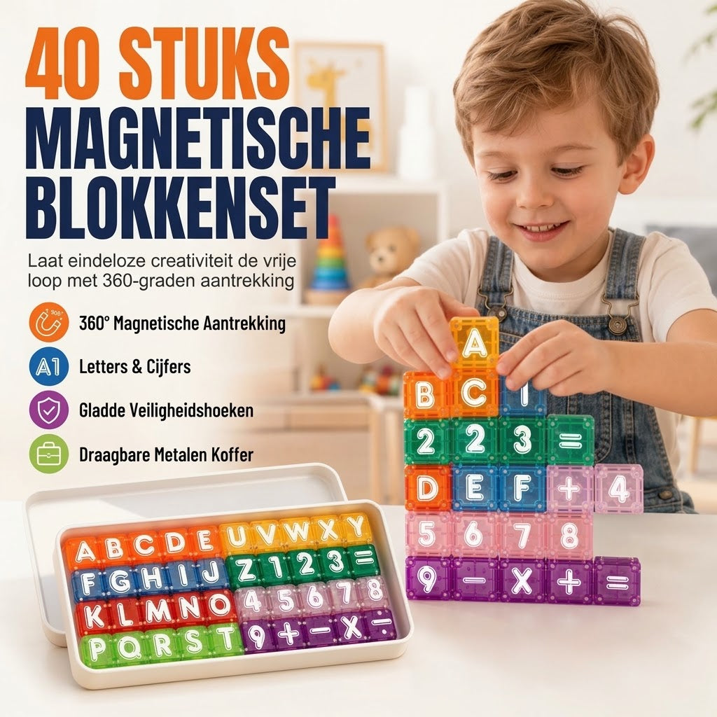 Magnetische letterblokjes en cijferblokjes voor kinderen