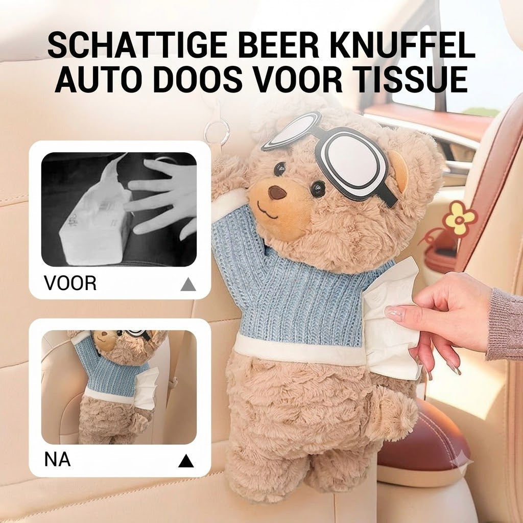 Pluche Beren Tissuehouder voor Auto