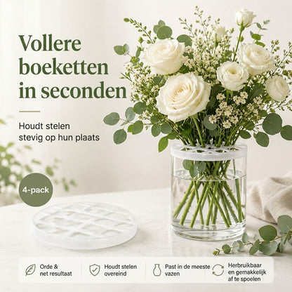 BlomFix rekbare siliconen bloemenhouders set van 4