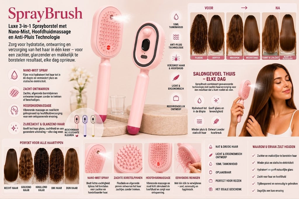 SprayBrush elektrische sprayborstel met nano mist