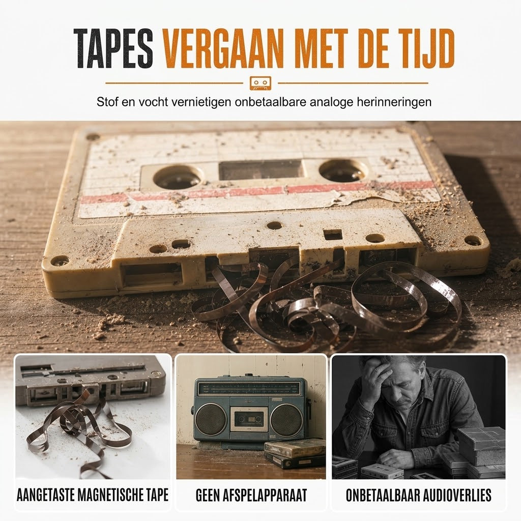 Transparante draagbare cassettespeler met USB C en MP3 conversie