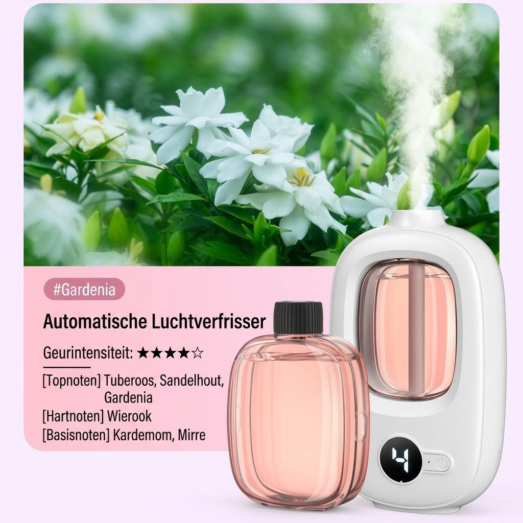 Automatische aromadiffuser voor frisse ruimtes