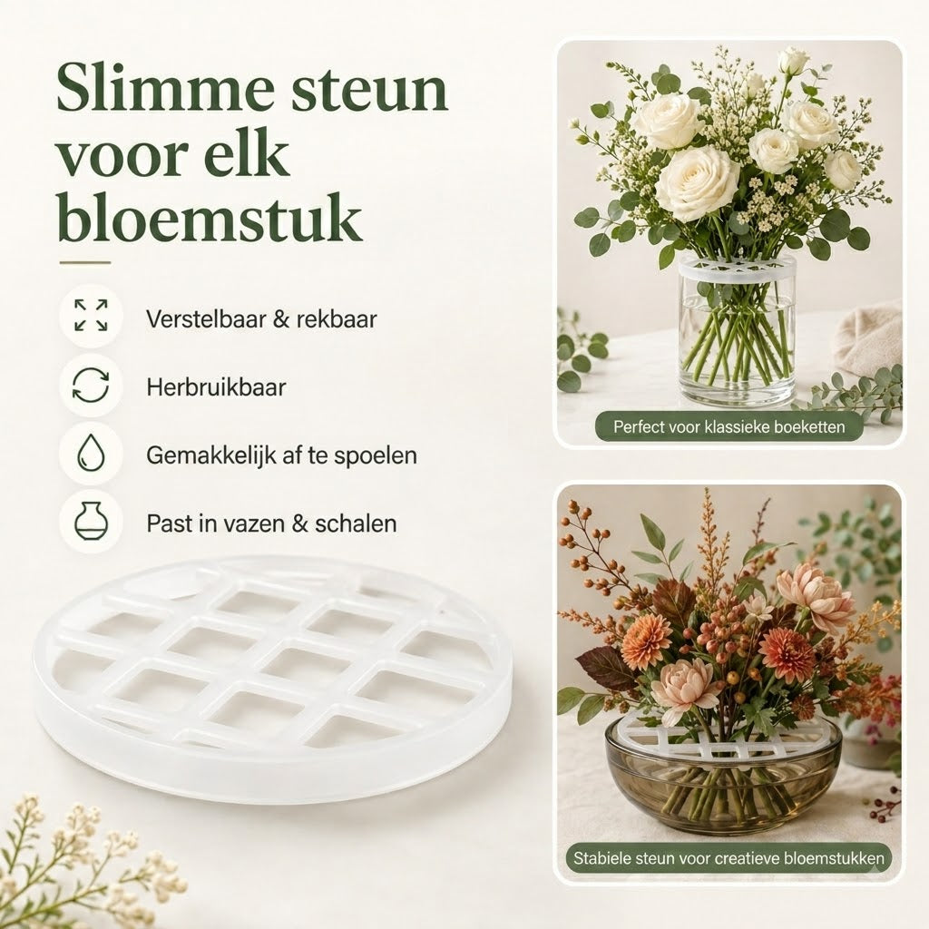 BlomFix rekbare siliconen bloemenhouders set van 4