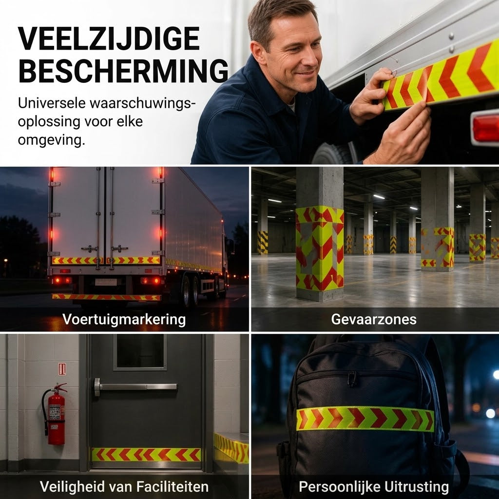 Waterdichte zelfklevende reflecterende pijltape 5 meter