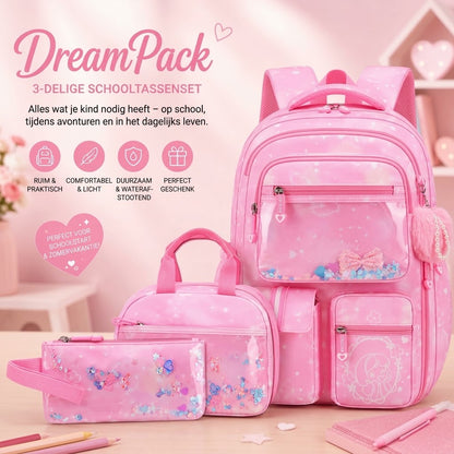 DreamPack 3 delige schoolset met glinsterende details