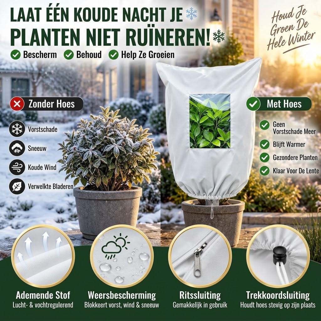 Ademende herbruikbare vorstbeschermhoes voor planten