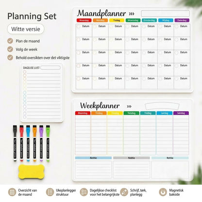 Magnetische gezinsplanner voor maand week en dag
