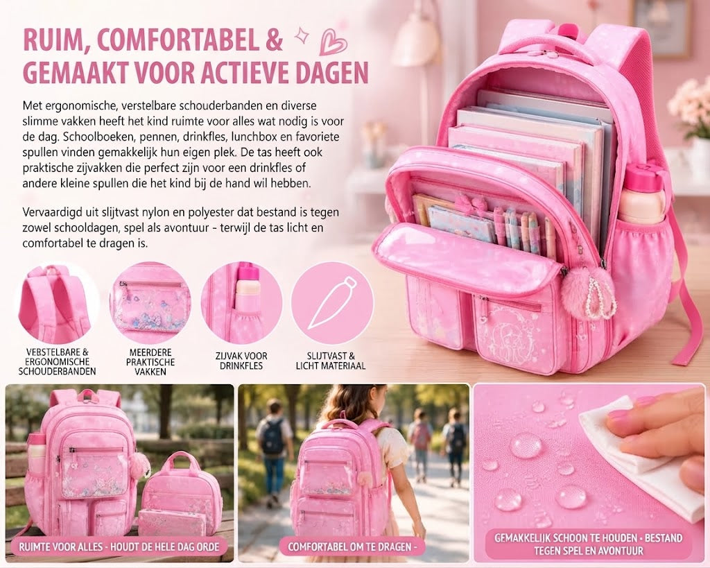 DreamPack 3 delige schoolset met glinsterende details