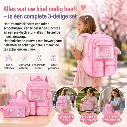 DreamPack 3 delige schoolset met glinsterende details