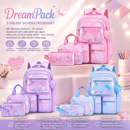 DreamPack 3 delige schoolset met glinsterende details