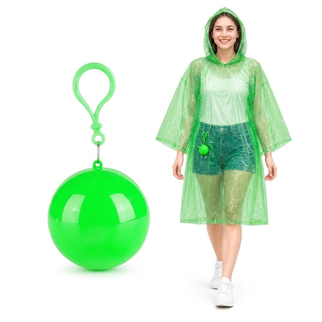 Compacte waterbestendige regenponcho set van 5