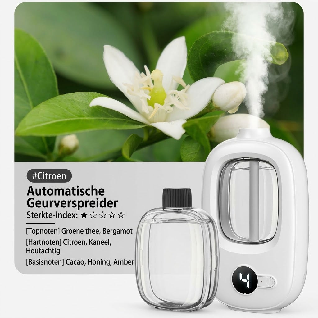 Automatische aromadiffuser voor frisse ruimtes