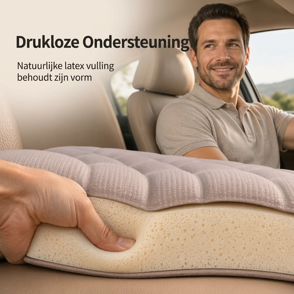 Ademend autostoelkussen met antislip en demping