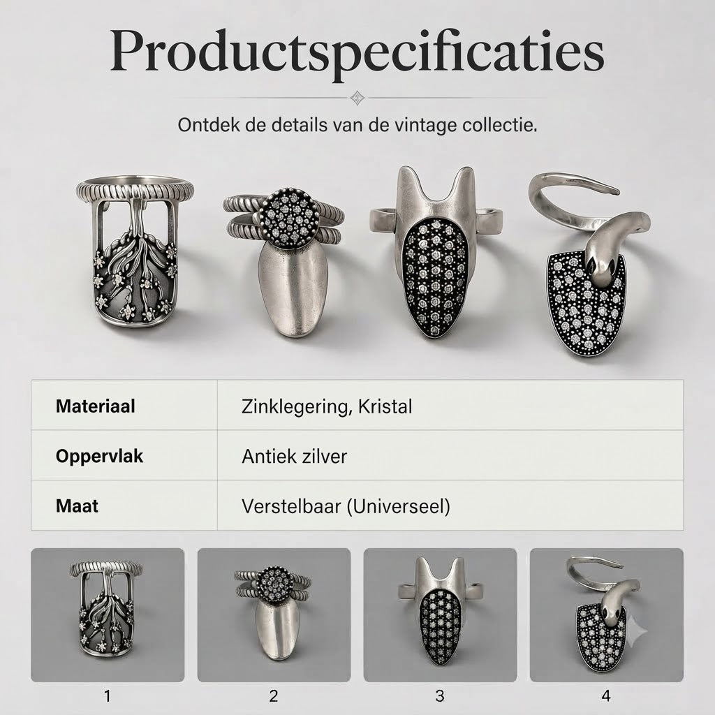 Verstelbare nagelringen set van 4