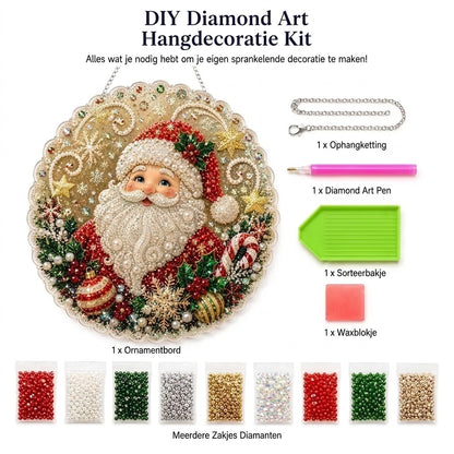DIY diamantkunst kersthangers met kralen