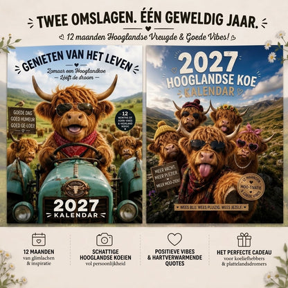 Grappige Schotse hooglander wandkalender 2027 A4