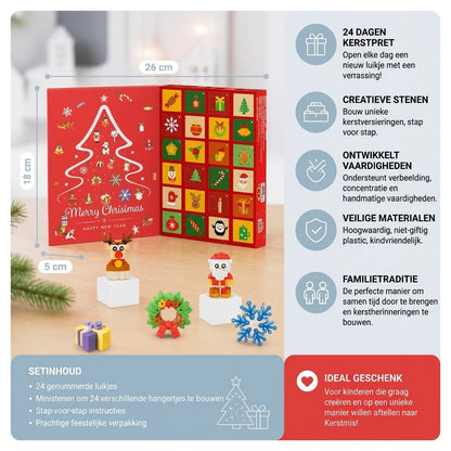 Kerst adventskalender met bouwblokken