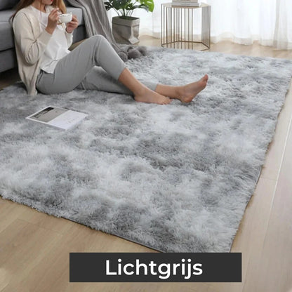 Pluche vloerkleed van zijde en wol