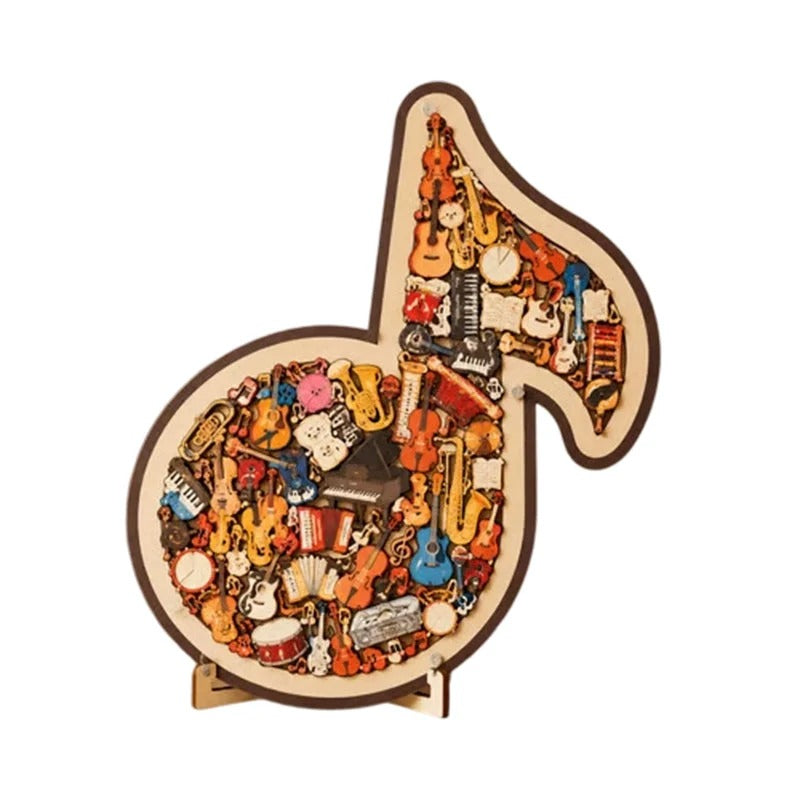 Houten muziekpuzzel voor creatief denken