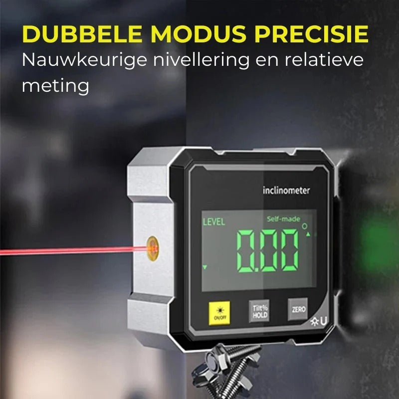 Vierzijdige magnetische digitale hoekmeter met laser