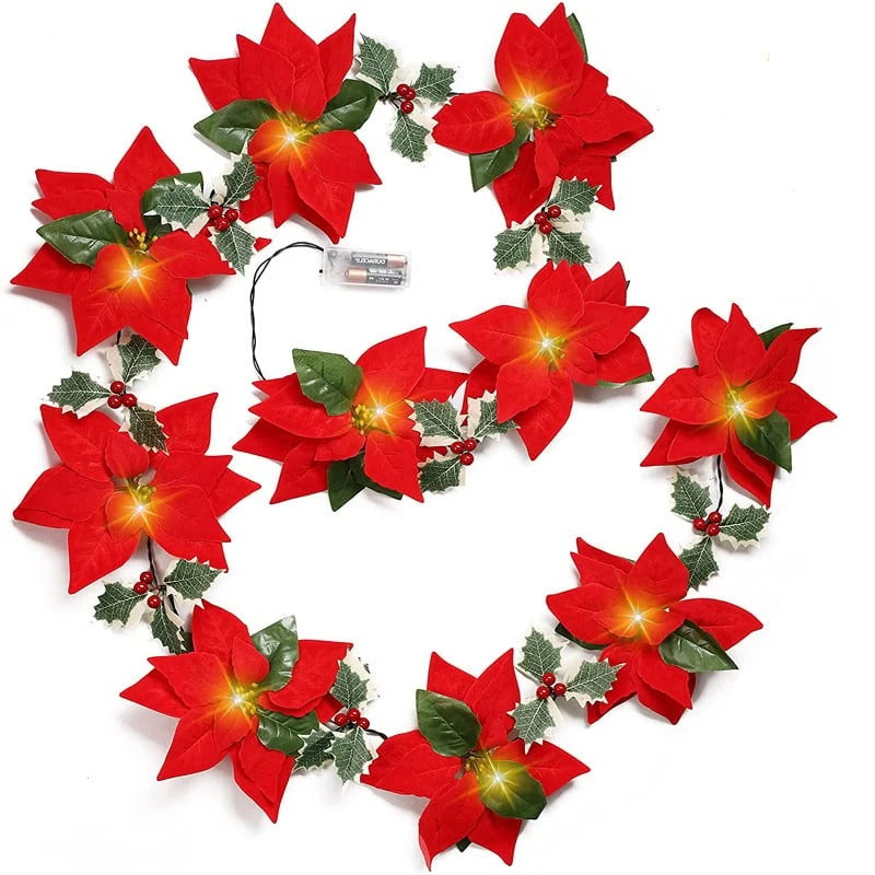 LED kerstbloemenslinger voor kerstdecoratie