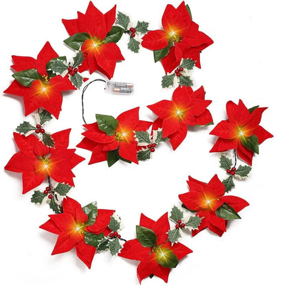 LED kerstbloemenslinger voor kerstdecoratie