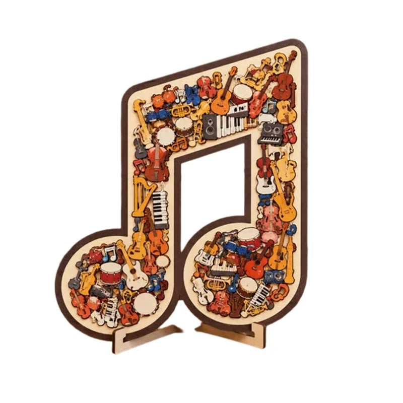 Houten muziekpuzzel voor creatief denken