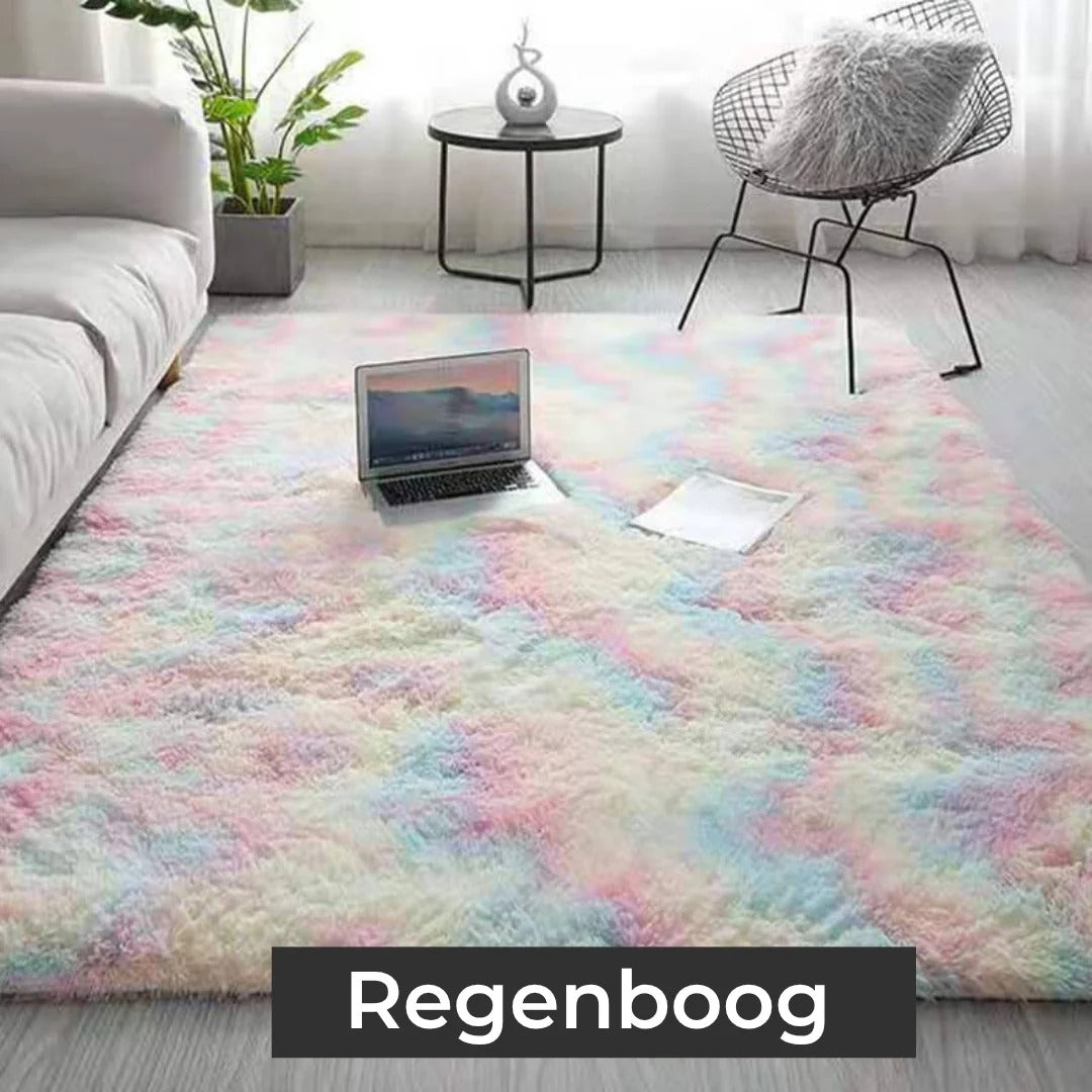 Pluche vloerkleed van zijde en wol