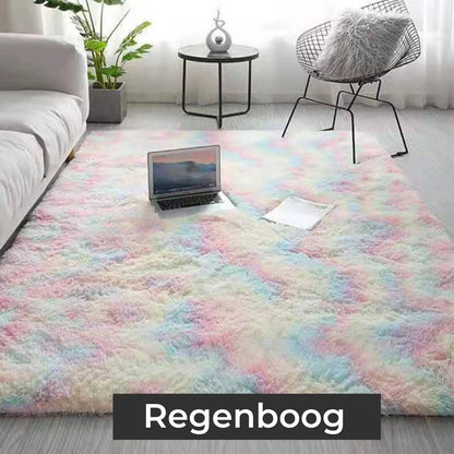 Pluche vloerkleed van zijde en wol