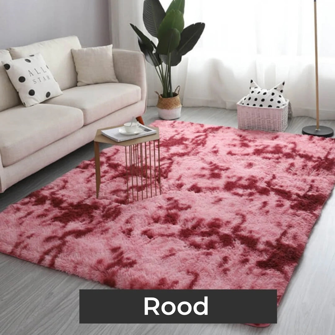 Pluche vloerkleed van zijde en wol