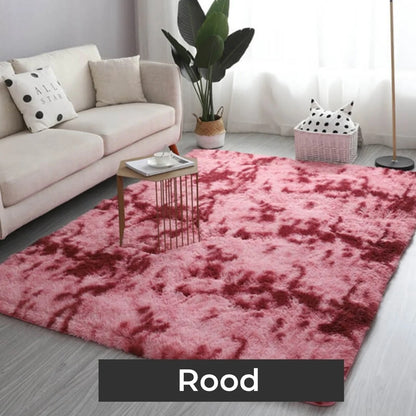 Pluche vloerkleed van zijde en wol