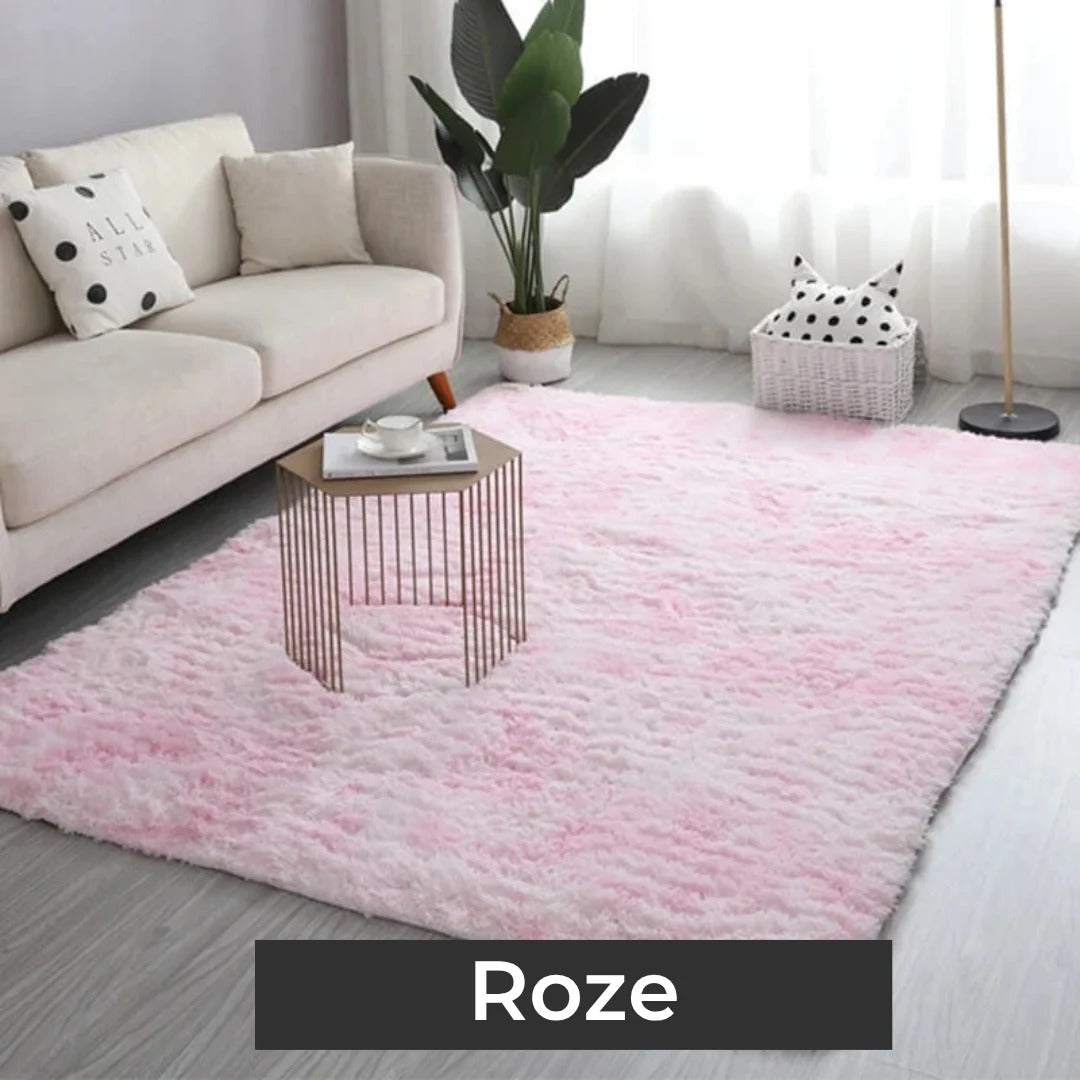 Pluche vloerkleed van zijde en wol