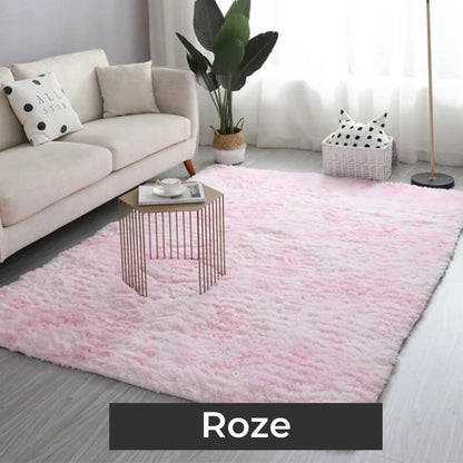 Pluche vloerkleed van zijde en wol